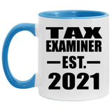 Tax Examiner Established EST. 2021 - 11oz Accent Mug Blue