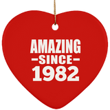 42nd Birthday Amazing Since 1982 - Heart Ornament