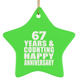 Happy 67th Anniversary 67 Years & Counting - Star Ornament