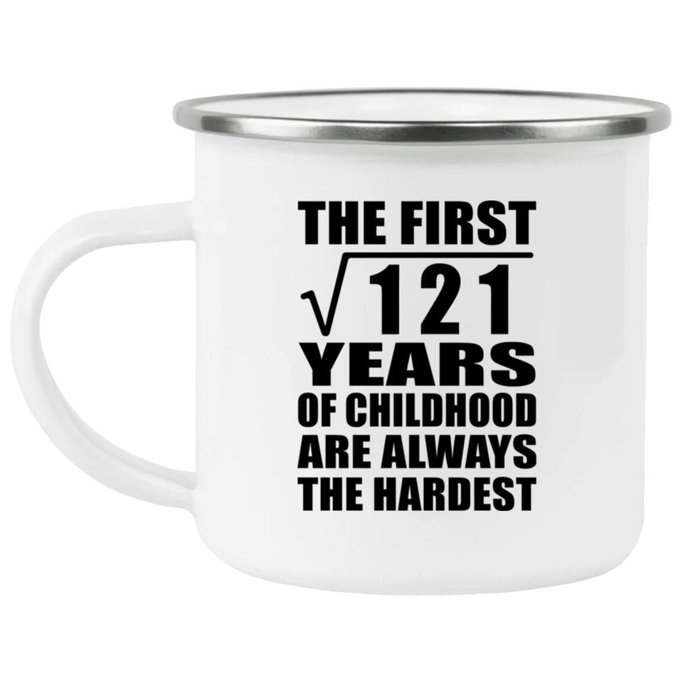 11th Birthday Square Root of 121 Years of Childhood - 12oz Camping Mug