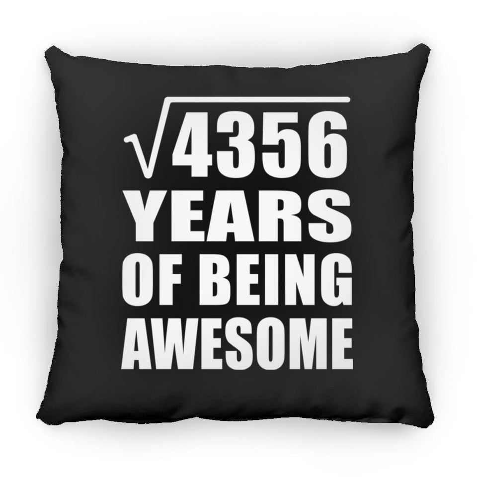 66th Birthday Square Root of 4356 Years of Being Awesome - Throw Pillow Black