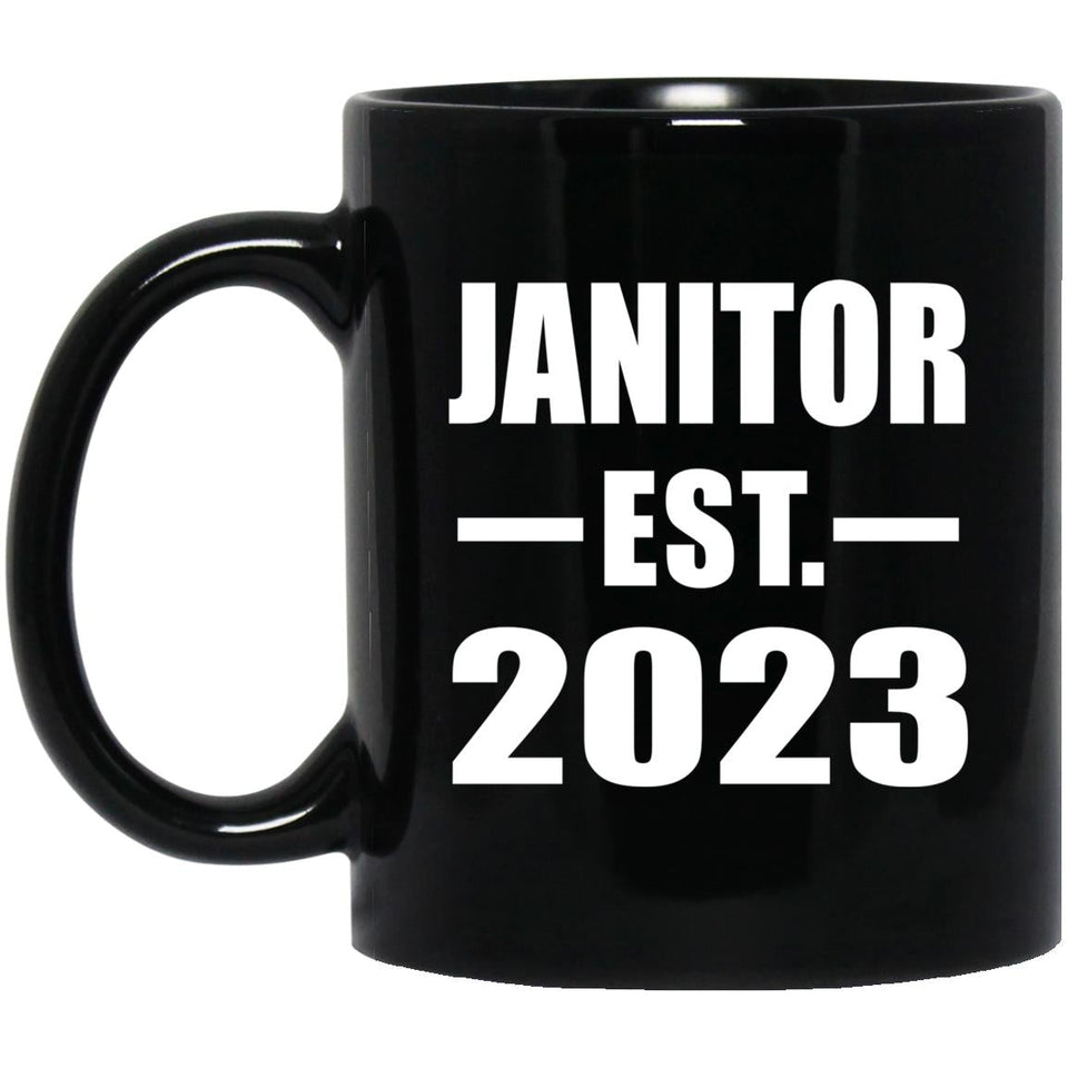 Janitor Established EST. 2023 - 11oz Coffee Mug Black