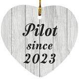 Pilot Since 2023 - Heart Ornament F