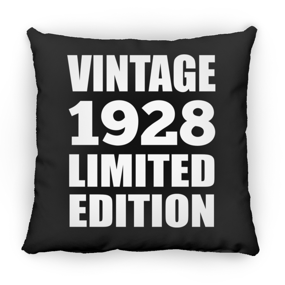 96th Birthday Vintage 1928 Limited Edition - Throw Pillow Black