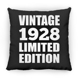 96th Birthday Vintage 1928 Limited Edition - Throw Pillow Black