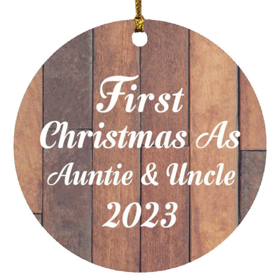 First Christmas As Auntie & Uncle 2023 - Circle Ornament E