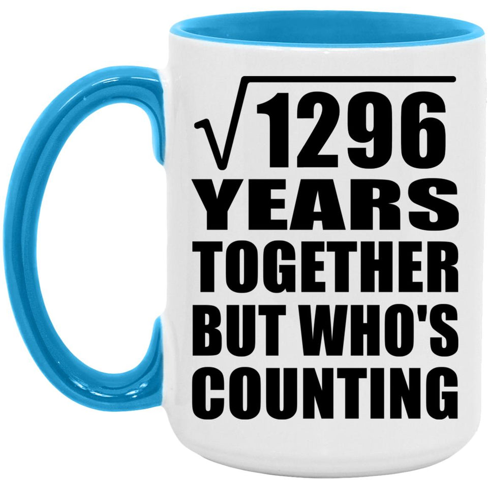 36th Anniversary Square Root of 1296 Years Who's Counting - 15oz Accent Mug Blue