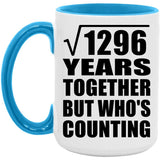 36th Anniversary Square Root of 1296 Years Who's Counting - 15oz Accent Mug Blue