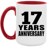 17th Anniversary 17 Years - 15oz Accent Mug Red