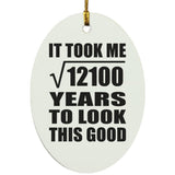 110th Birthday Took Square Root of 12100 Years To Look Good - Oval Ornament