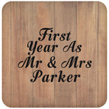 First Year As Mr & Mrs Parker - Drink Coaster C
