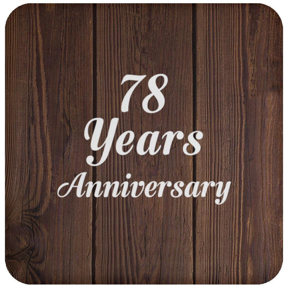 78th Anniversary 78 Years Anniversary - Drink Coaster D