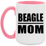 Beagle Mom - 15oz Accent Mug Pink