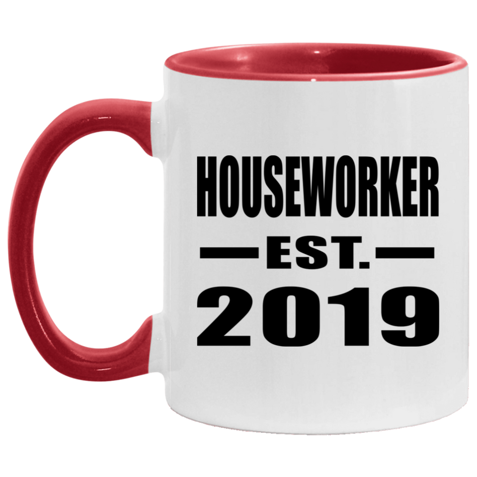 Houseworker Established EST. 2019 - 11oz Accent Mug Red
