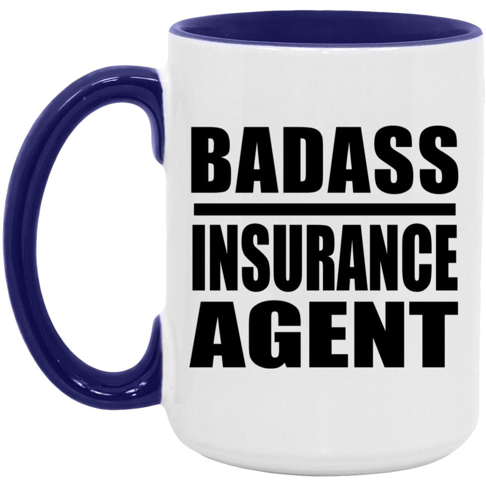 Badass Insurance Agent - 15oz Accent Mug Purple