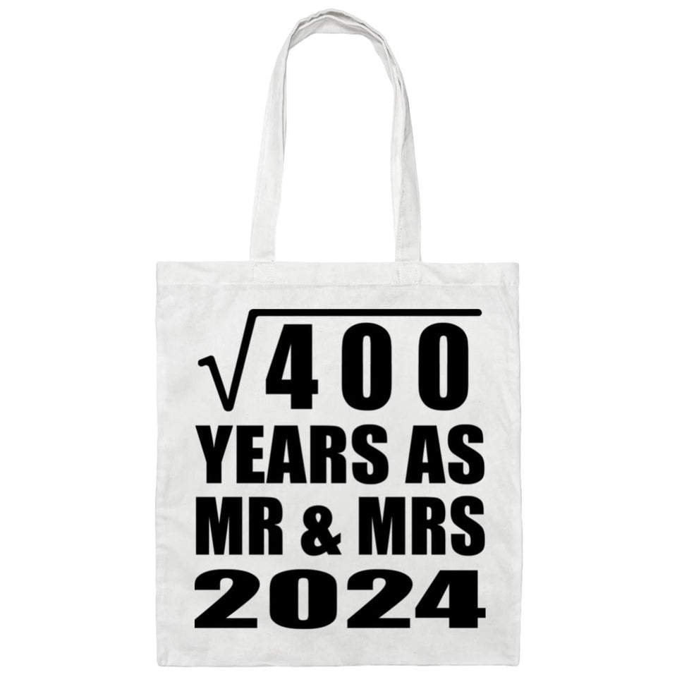 20th Anniversary Square Root of 400 Years As Mr & Mrs 2024 - Tote Bag White
