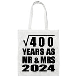 20th Anniversary Square Root of 400 Years As Mr & Mrs 2024 - Tote Bag White