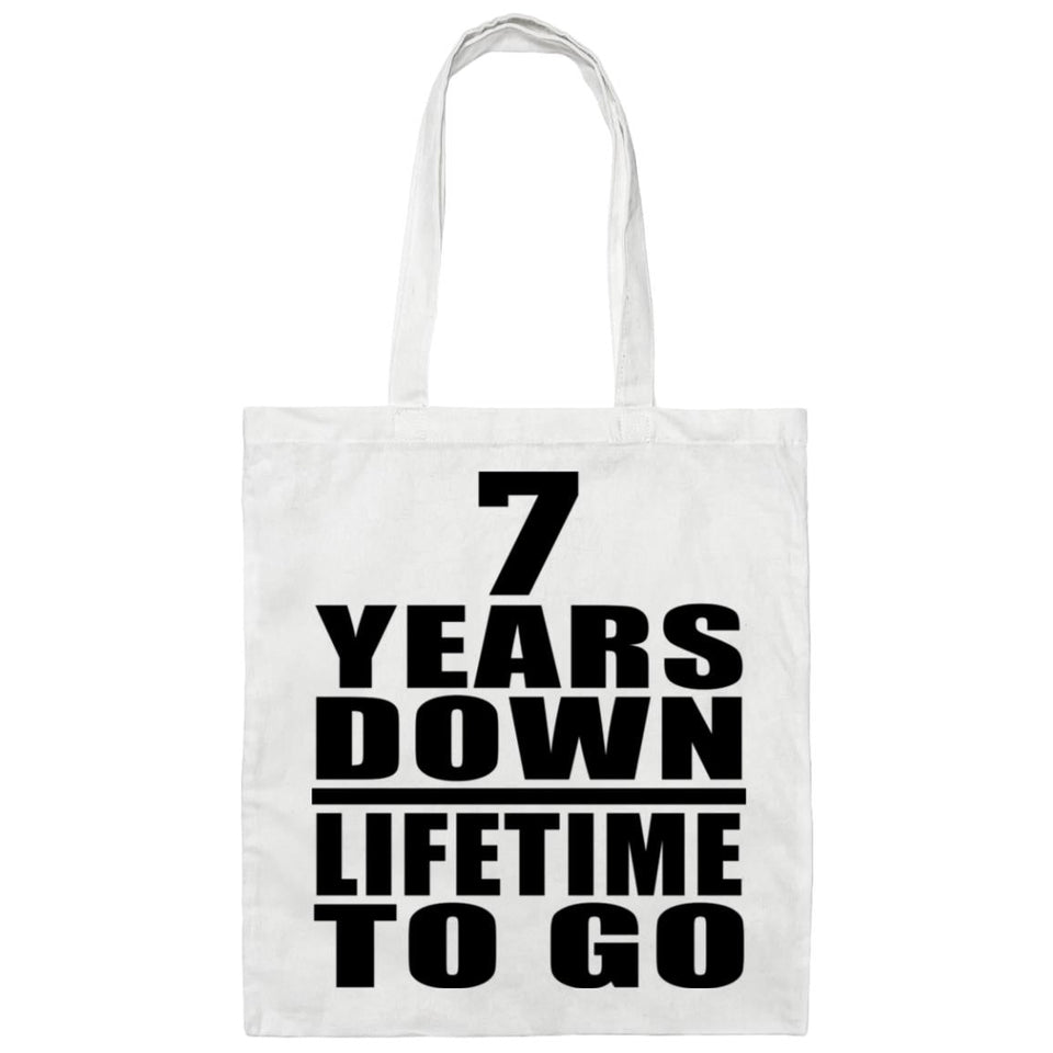 7th Anniversary 7 Years Down Lifetime To Go - Tote Bag White