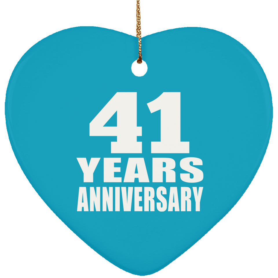41st Anniversary 41 Years - Heart Ornament