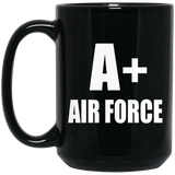 A+ Air Force - 15oz Coffee Mug Black