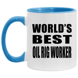 World's Best Oil Rig Worker - 11oz Accent Mug Blue