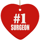 Number One #1 Surgeon - Heart Ornament