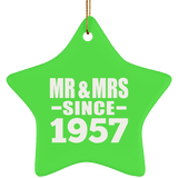 67th Anniversary Mr & Mrs Since 1957 - Star Ornament
