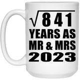 29th Anniversary Square Root of 841 Years As Mr & Mrs 2023 - 15oz Coffee Mug
