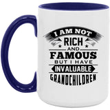 I Am Not Rich & Famous, But I Have Invaluable Grandchildren - 15oz Accent Mug Purple