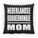 Nederlandse Kooikerhondje Mom - Throw Pillow Black