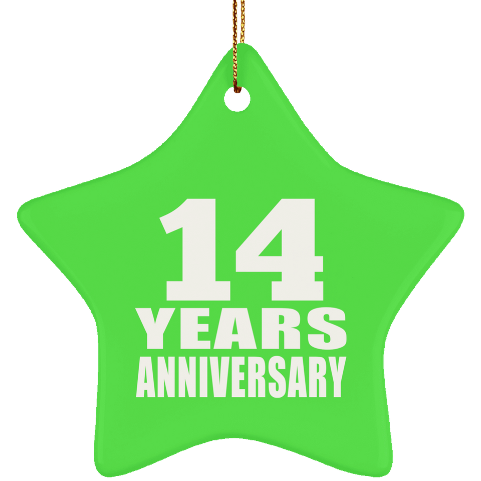 14th Anniversary 14 Years - Star Ornament