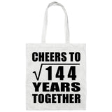 12th Anniversary Cheers To Square Root of 144 Years Together - Tote Bag White