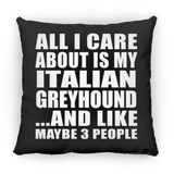 All I Care About Is My Italian Greyhound - Throw Pillow Black