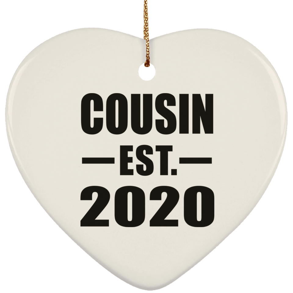 Cousin Established EST. 2020 - Heart Ornament