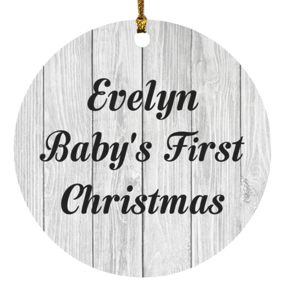 Evelyn Baby's First Christmas - Circle Ornament F
