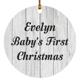 Evelyn Baby's First Christmas - Circle Ornament F