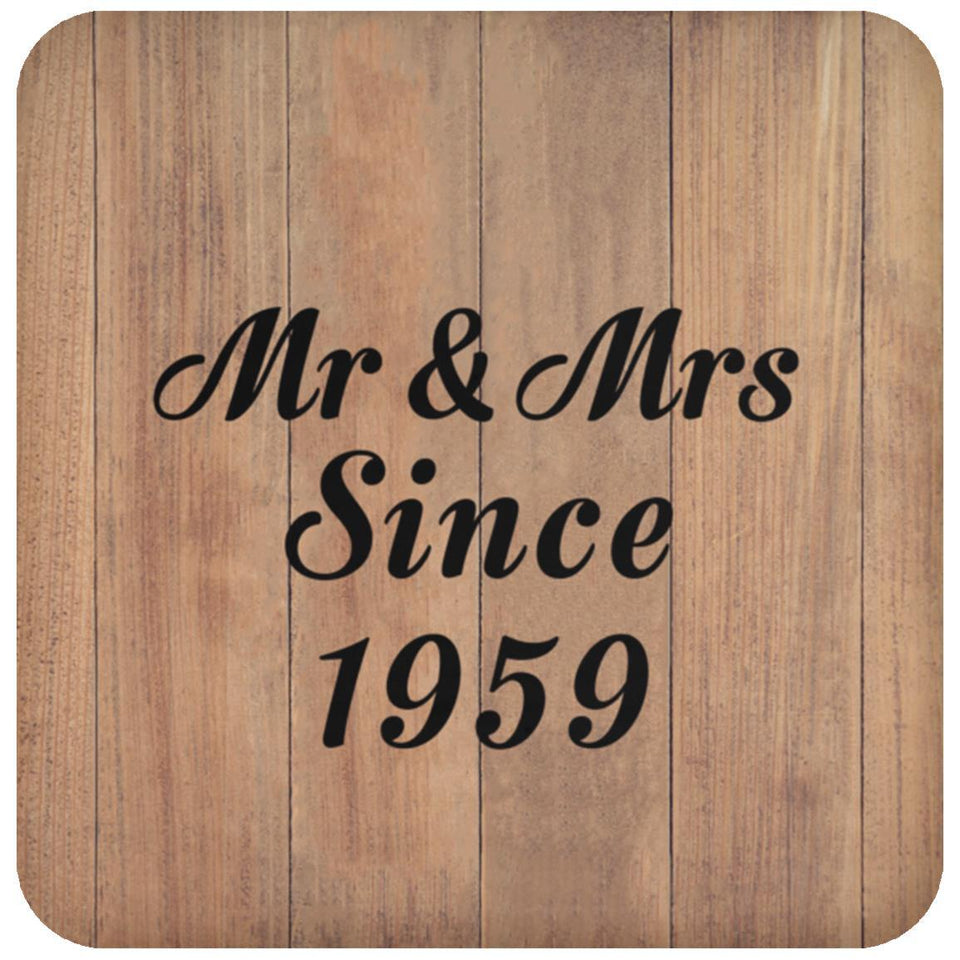 65th Anniversary Mr & Mrs Since 1959 - Drink Coaster C