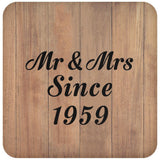 65th Anniversary Mr & Mrs Since 1959 - Drink Coaster C