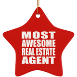 Most Awesome Real Estate Agent - Star Ornament