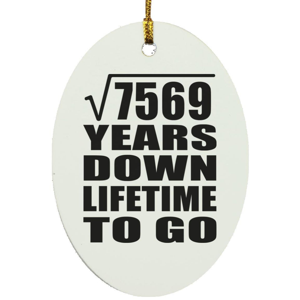 87th Anniversary Square Root of 7569 Years Lifetime To Go - Oval Ornament