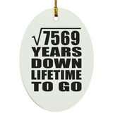 87th Anniversary Square Root of 7569 Years Lifetime To Go - Oval Ornament