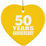50th Anniversary 50 Years - Heart Ornament