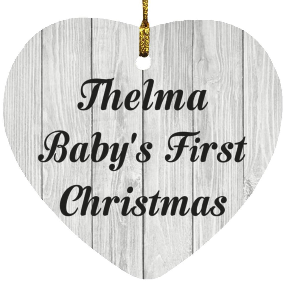 Thelma Baby's First Christmas - Heart Ornament F