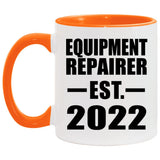 Equipment Repairer Established EST. 2022 - 11oz Accent Mug Orange