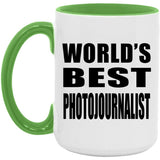 World's Best Photojournalist - 15oz Accent Mug Green