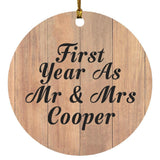 First Year As Mr & Mrs Cooper - Circle Ornament C