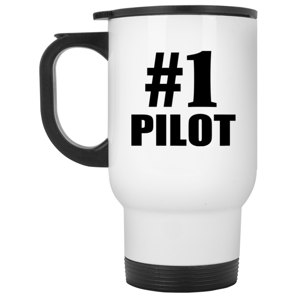 Number One #1 Pilot - White Travel Mug