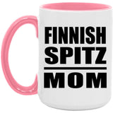Finnish Spitz Mom - 15oz Accent Mug Pink