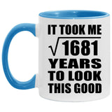 41st Birthday Took Square Root of 1681 Years To Look Good - 11oz Accent Mug Blue