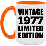 47th Birthday Vintage 1977 Limited Edition - 15oz Accent Mug Orange